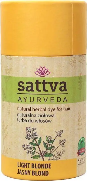 Ngjyrë bimore për flokë SATTVA Henna Light Blond, 150g, bionde e çelur