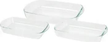 Set tava furre EH Excellent Houseware, qelq i temperuar, 3 copë, transparent