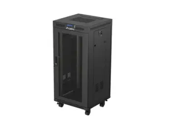 Kabinet rack Lanberg FF01-6624-23BL, 24U, për dysheme, i zi