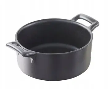 Tigan i rrumbullakët për pjekje Revol 642081, porcelan, 1 L, i zi