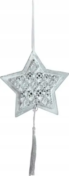 Ornament Krishtlindjesh MFP Concrete Star 8886126, 5x10 cm, varëse, e argjendtë