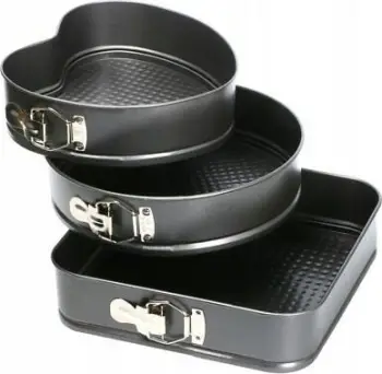 Set tava pjekjeje Springform, 3 forma, metalik