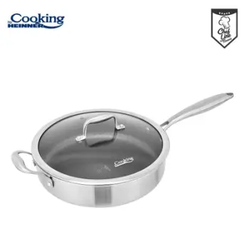 Tigan i thellë Heinner TITANIUM3, 24 cm, me kapak, gri