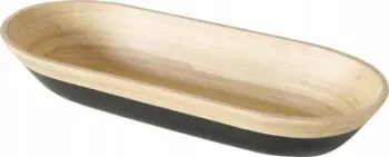 Pjatë dekorative Boltze Home Bambo, bambu, 15 x 15 x 6.5 cm, zi natyrale