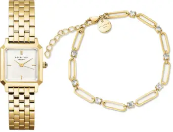 Set Orë dhe byzylyk për femra Rosefield Boxelle Gold BWGRC-X283