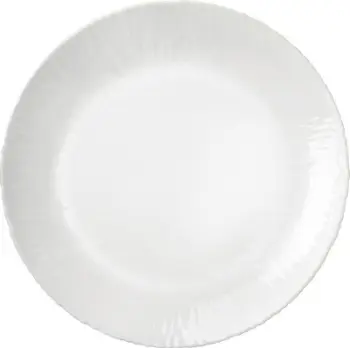 Pjatë e sheshtë Bormioli Coconut, 27cm, xham opal, e bardhë
