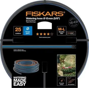Gyp ujitës Fiskars Garden Hose Q4, 25 m, 15 mm, gri me portokalli