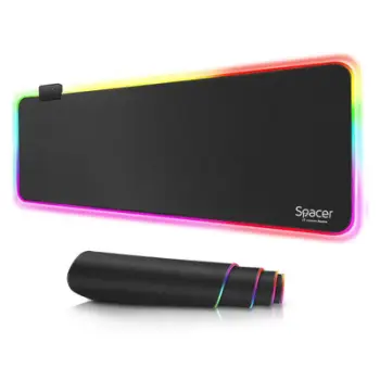 Mousepad gaming SPACER SP-PAD-GAME-RGB-B, RGB, i zi