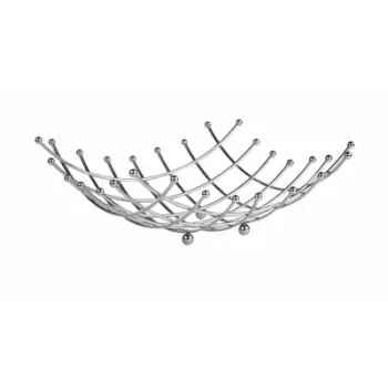 Shportë frutash Vanora Metal, çelik i kromuar, 26 x 26 x 9 cm, argjendtë