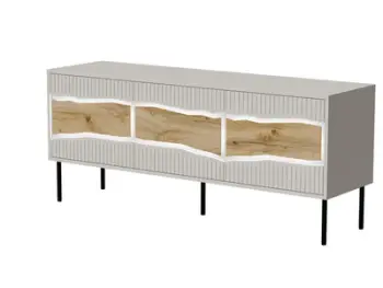 Kabinet TV INSERTO 3D, 143.5x40x61.5 cm, me LED, ngjyrë cashmere