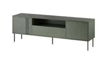 Komodë Bed Meble RTV Tresse, 3 dyer, 180x40x54.5 cm, e gjelbër