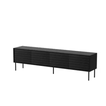 Komodinë TV Cama MEBLE Cama Cortina 4D, 200x40x55 cm, e zezë