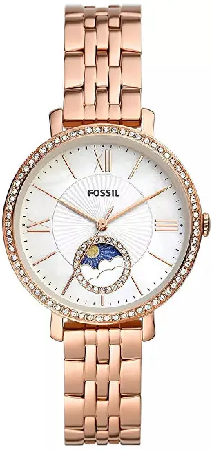 Orë dore për femra Fossil Jacqueline Sun Moon ES5165, rozë