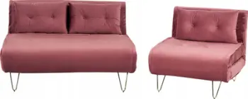 Set divani Beliani Vestfold Velvet, palosës, me 2 pjesë, rozë