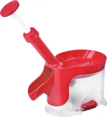 Heqës bërthamash për qershi Perfect, me kupë thithëse, plastikë, i kuq