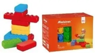 Lodër blloqe ndërtimi Marioinex, set 12 copë, për fëmijë 2+