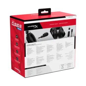 Kufje gaming HyperX Cloud III S Wireless, pa kabllo, DTS Spatial Audio, të zeza