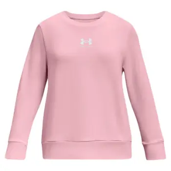 Bluzë sportive për vajza Under Armour Rival Terry Crew, pambuk French terry, përthith djersën, rozë