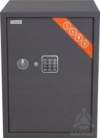Kasafortë Brihard Business XL, bravë elektronike, 50x35x36cm, gri titanium