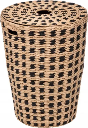 Shportë rrobash 5five Paper Laundry Basket 40L, me kapak, bezhë e zezë