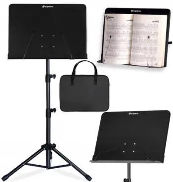 Set pult muzike SUPRIMO D3, tripod i rregullueshëm, i palosshëm, i zi