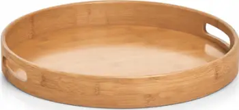 Tabaka shërbimi Zeller Bamboo, rrethore, bambu natyrale, kafe