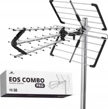 Antena DVB T2 Spacetronik Eos Pro Combo, për TV tokësor, e zezë