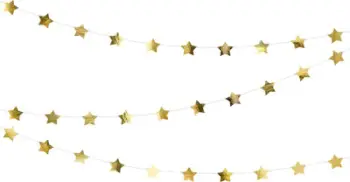 Garlandë dekorative Stars, 3.6 m, yje 5 cm, ngjyrë ari