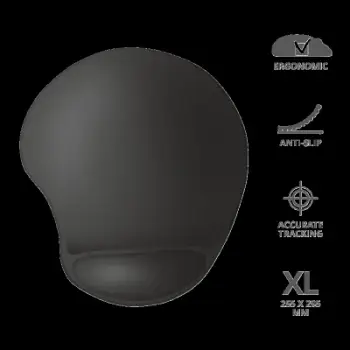 Mousepad Trust BigFoot XL 23728, ergonomik, me mbështetëse xheli, i zi