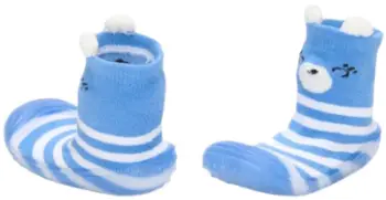 Çorape për fëmijë U-grow, madhësia 22, blu me të bardha