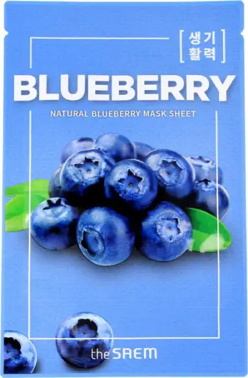 Maskë fytyre The Saem Natural Mask Sheet Blueberry, hidratim, 1 copë