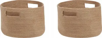 Set shporta ruajtjeje Beliani Chiniot, 2 copë, pambuk, ngjyrë natyrale