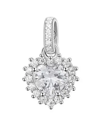 Pendant për varëse Brosway Sparkling Silver Heart Fancy Infinite White FIW120, i argjendtë