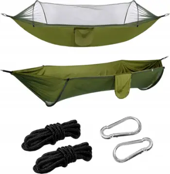 Hamak kampingu Survival, me rrjetë kundër mushkonjave, për 2 persona, jeshil