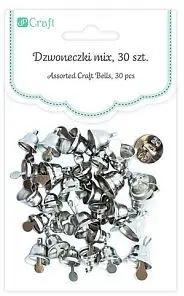 Zile dekorative metalike DpCraft MIX Size, set 30 copë, 6 8 10 mm, argjendi