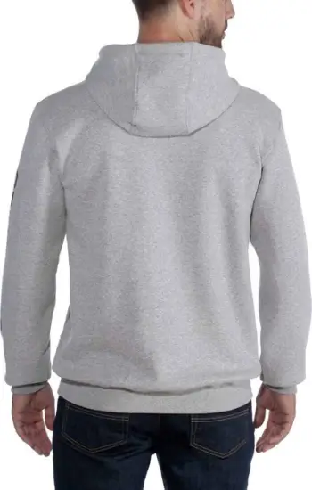 Bluzë me kapuç Carhartt Loose Fit Midweight Logo Sleeve, për meshkuj, përmasë XL, gri melanze me të zezë