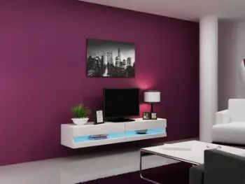 Komodë TV Bed Meble Vigo , 180 cm, me shkëlqim, e bardhë
