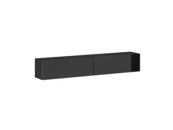 Komodë TV Vigo 180, 30x180x40 cm, MDF dhe punim druri, e zezë