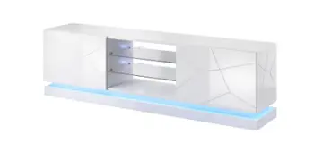 Kredencë TV Cama Meble QIU 200, MDF, 200 cm, e bardhë me shkëlqim