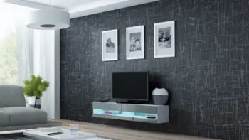Komodë TV Bed Meble Vigo , 140cm, e bardhë gri me shkëlqim