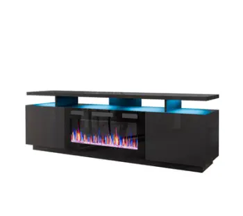 Kredencë TV Cama Meble EVA, PAL MDF, oxhak elektrik, 40x52x180cm, gri e errët