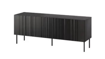 Kabinet TV ISLA, 150.5x40x60 cm, Black Matt, i zi mat