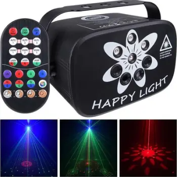 Efekt drite Light4Me Party Light 1, LED RGB UV, lazer i kuq dhe jeshil, i zi