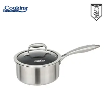 Tengere Heinner Titanium 2L, 18x9 cm, çelik inox me kapak xhami, ngjyrë argjendi