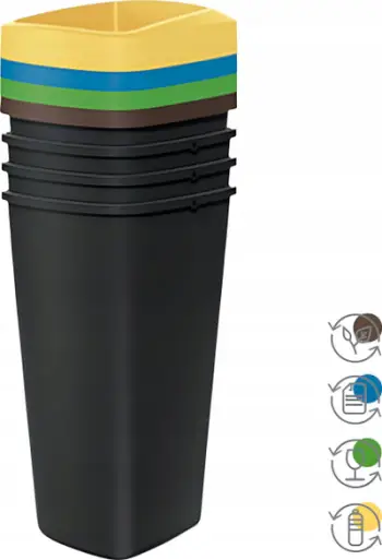 Kos mbeturinash Keden Compacta Q Set, 4x25L, plastik, shumëngjyrësh