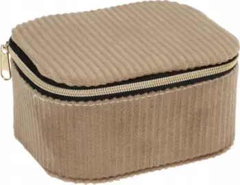 Kuti bizhuterish Jewelry Box Corduroy Casket, 11.5x9.5x6cm, korduroi, bezhë