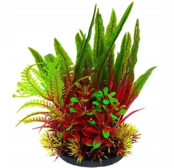Bimë artificiale akuariumi Aqua Natura, plastike, 18cm, e kuqe jeshile
