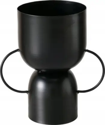 Vazo metalike Boltze Home Valerio, 22cm, me doreza, e zezë mat