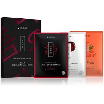 Set Maska për fytyrë KORIKA, FermentBeauty Wine, 1x 20 g, + Superfruits Goji, 1x 25 g + Korean Heritage, 1x 25 g
