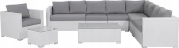 Set mobiljesh kopshti SANO Corner Sofa Lounge, PE ratan, divan këndor me tavolinë, i zi